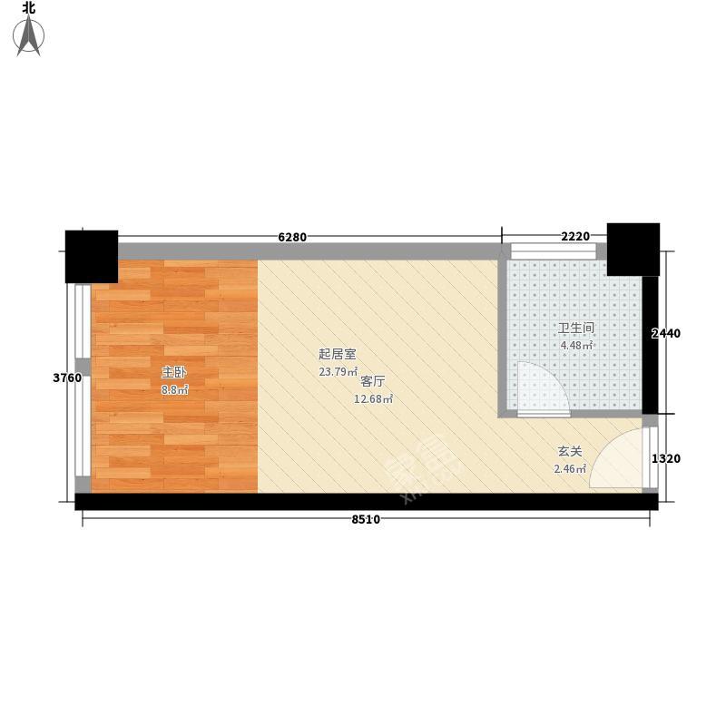 云顶上品  1室1厅1卫   1500.00元/月户型图