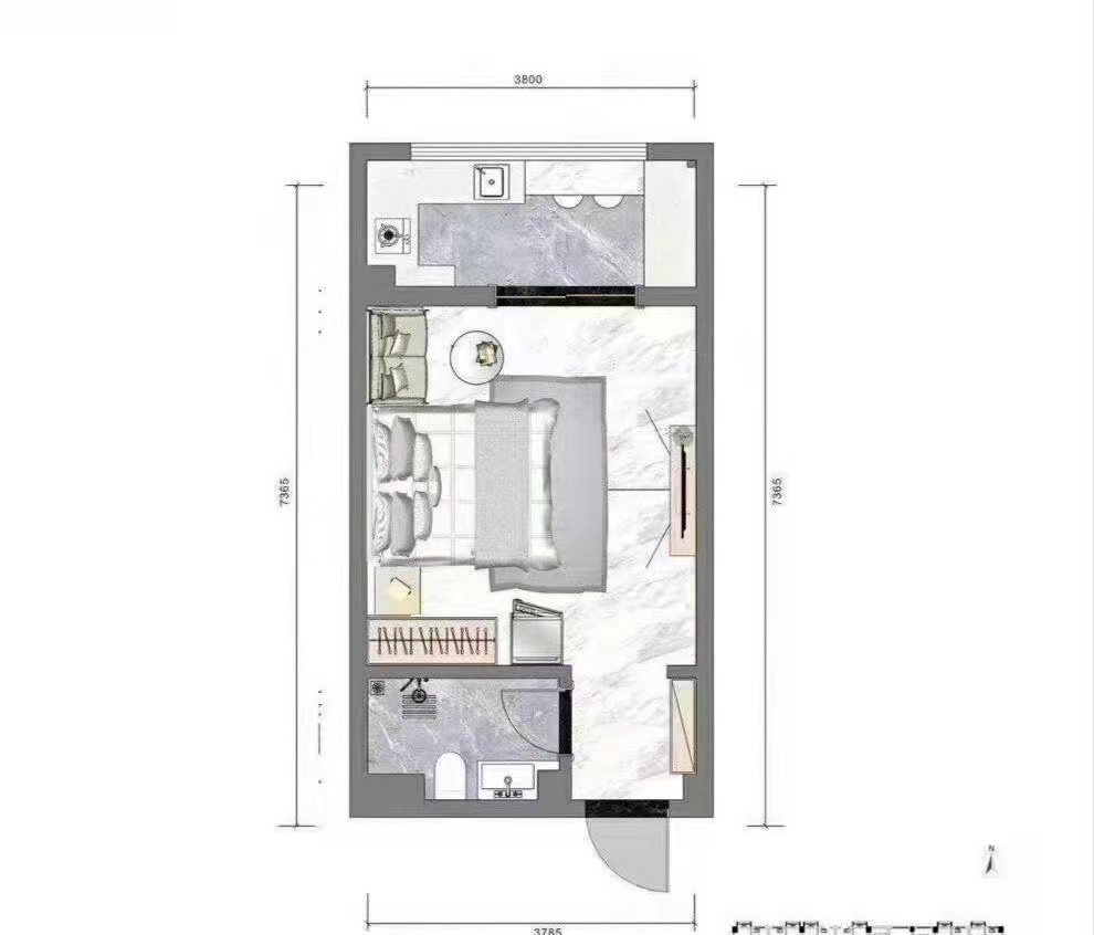 明德8英里  1室1厅1卫   62.00万户型图