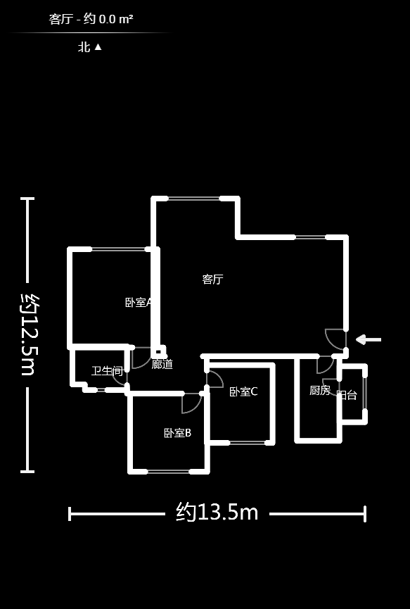 乾城（兴旺乾城）  3室2厅1卫    99.0万户型图