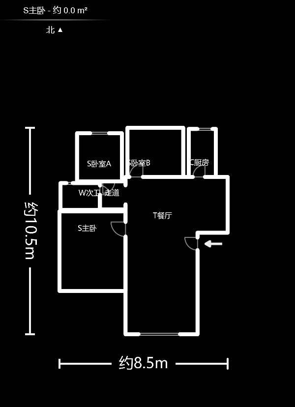 紫薇苑  3室2厅1卫    107.0万户型图