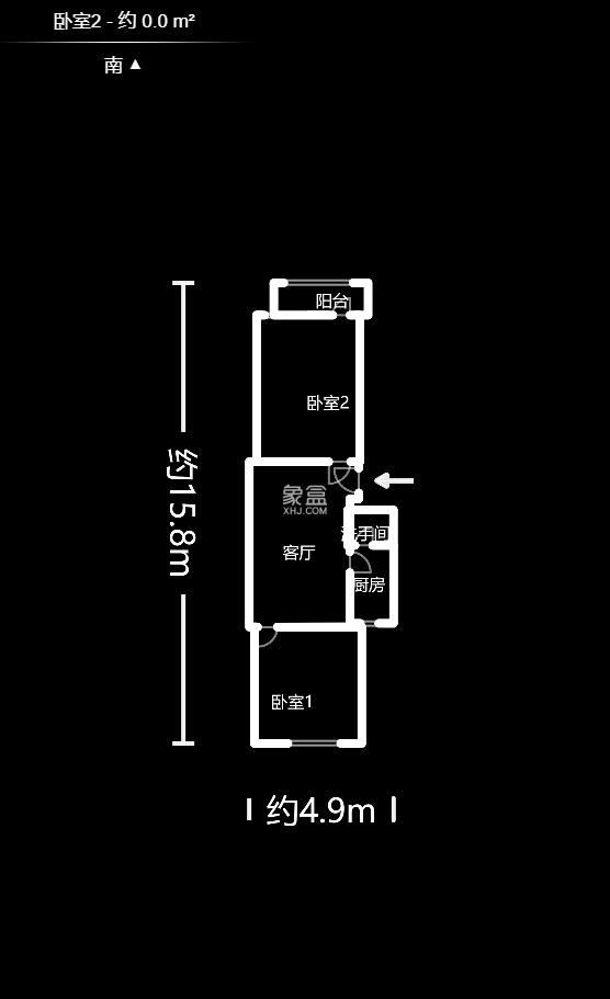 湖南省机械研究所肖家坡宿舍  2室1厅1卫   48.20万户型图