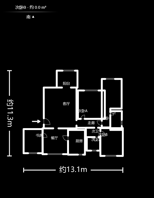 鹏基诺亚山林  4室2厅2卫    113.8万户型图