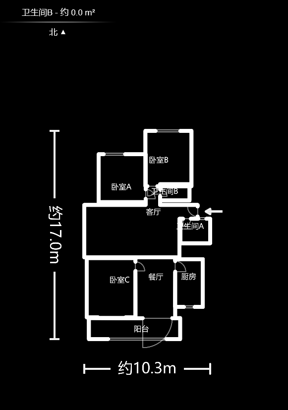 南湖公寓（万顺公寓）  3室2厅2卫    55.0万户型图