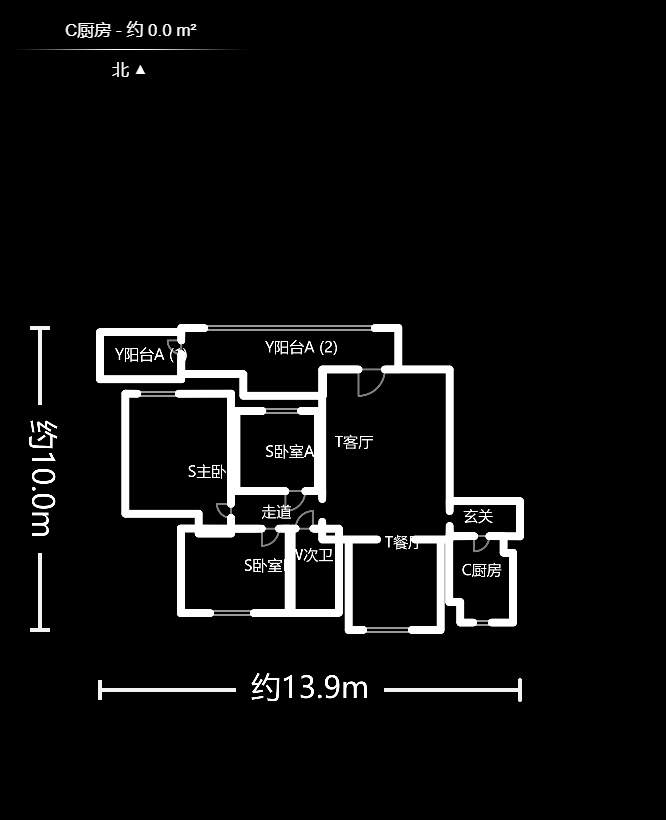 新城新世界一二三期  3室2厅1卫    135.0万户型图