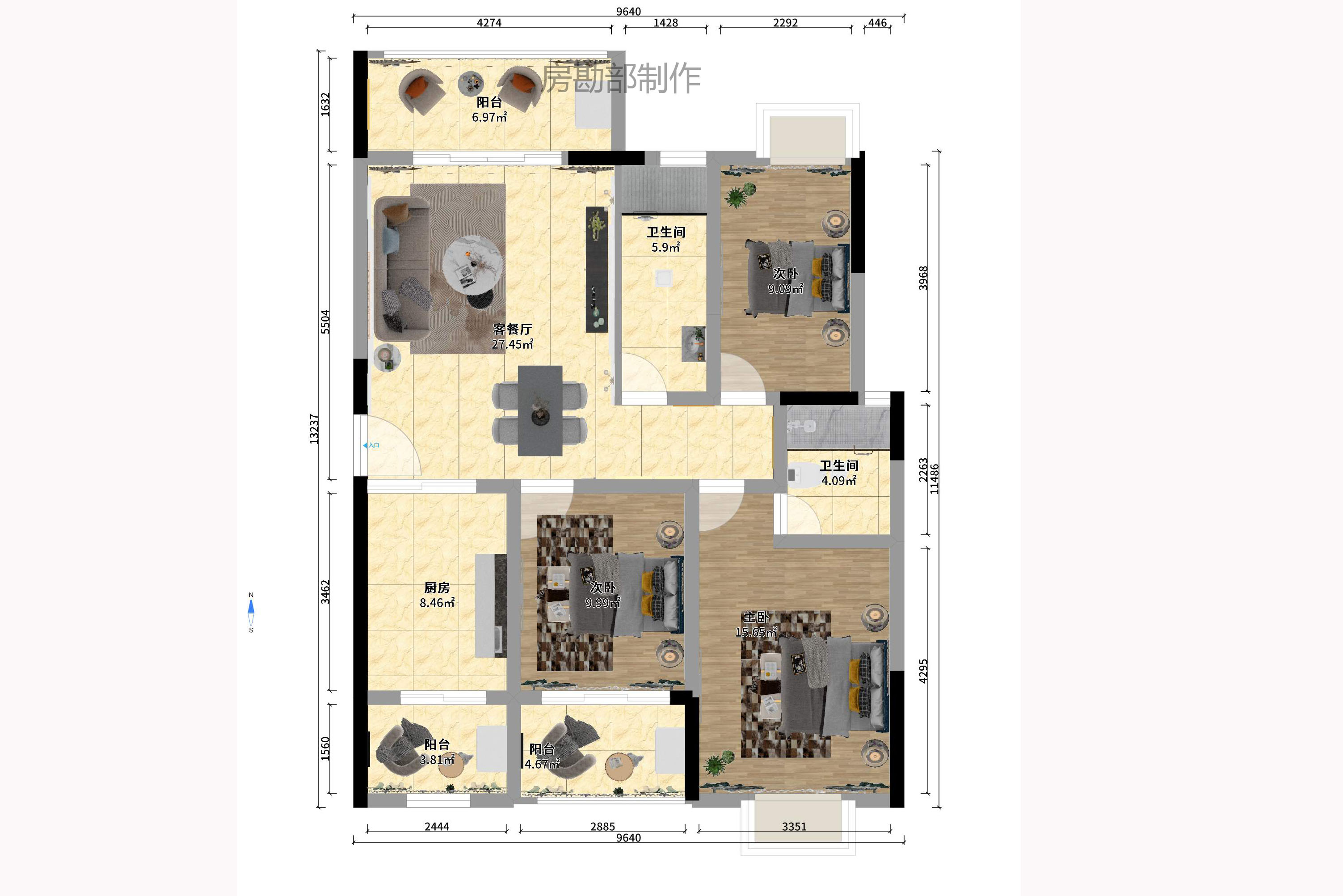 西源鑫大厦 3室2厅2卫 3000.0元/月 西源鑫大厦 3室2厅2卫 3000.0元/月户型图