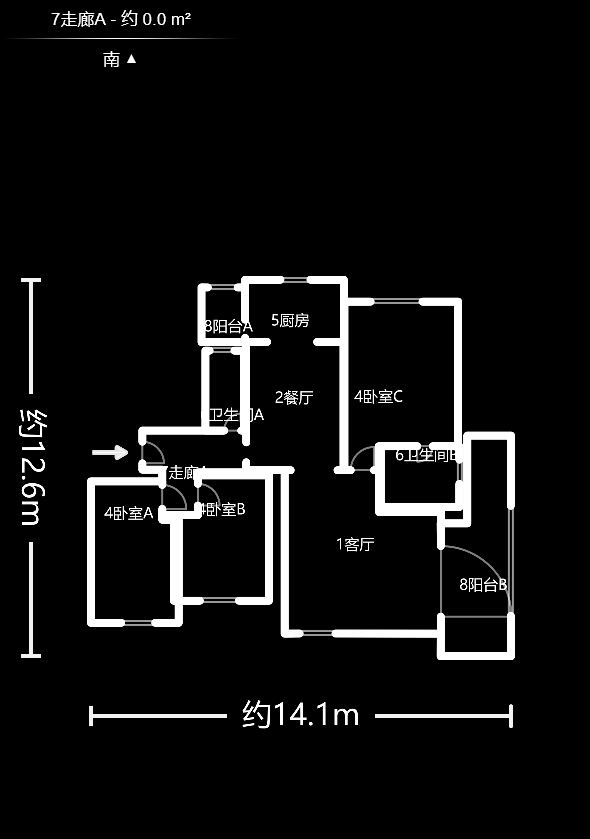 财富名园  3室2厅2卫   123.00万户型图