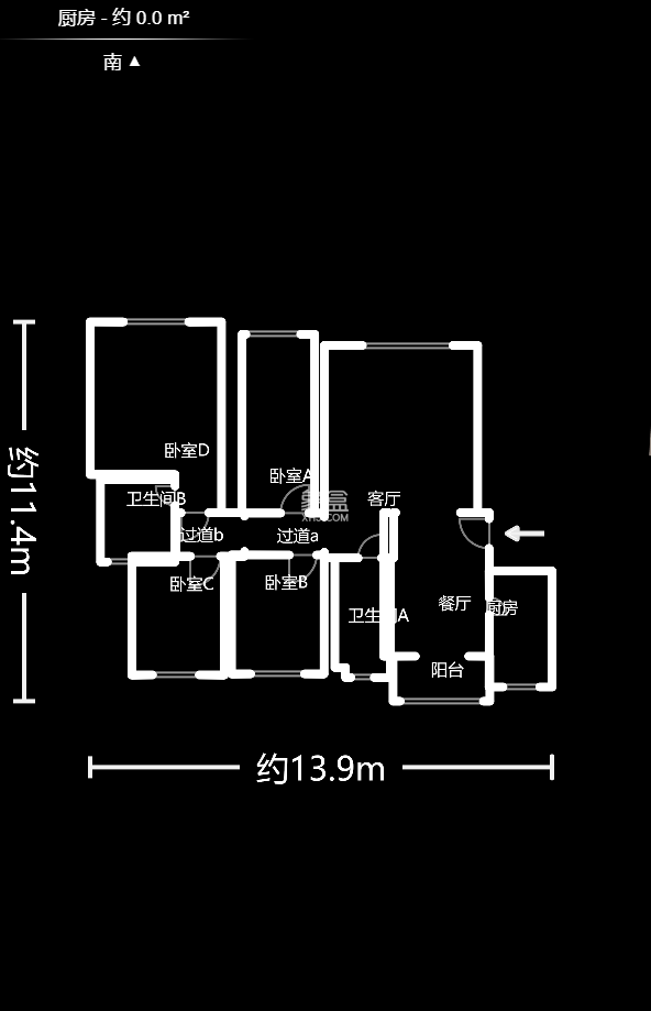 凯富漫城  4室2厅1卫   83.00万户型图