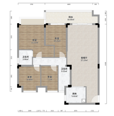 碧桂园娄星府 4室2厅2卫 2000.0元/月 碧桂园娄星府 4室2厅2卫 2000.0元/月户型图