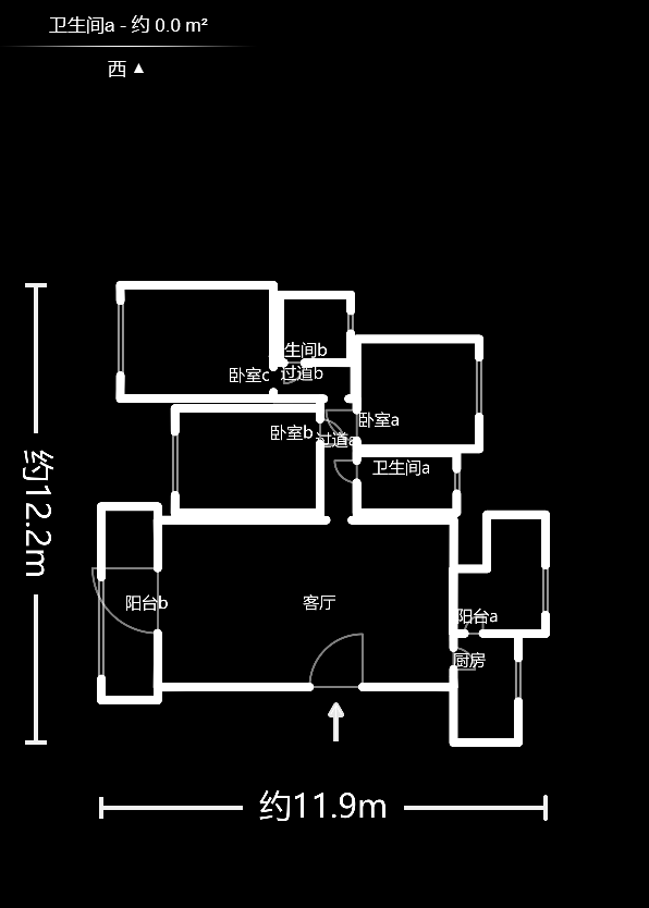 恒生碧水龙庭  3室2厅2卫   120.00万户型图