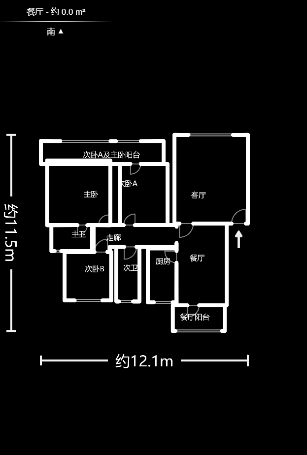 金秋小区  3室2厅2卫   115.00万户型图