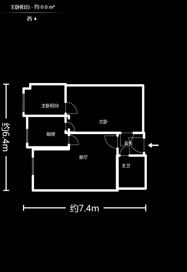 钱隆学府一、二期  2室1厅1卫   55.00万户型图