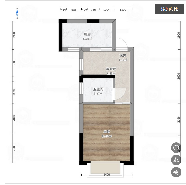 安静小区（马良商贸城二期）  2室2厅1卫   500.00元/月户型图