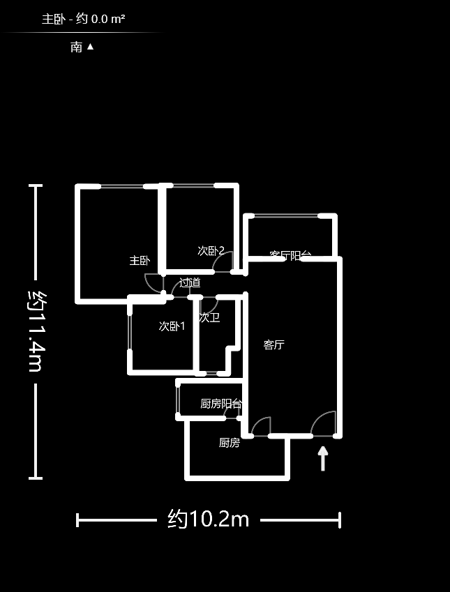 恒大御景湾  3室2厅2卫   170.00万户型图