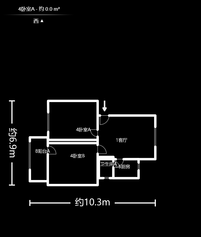 长沙市七中教师宿舍  2室1厅1卫   49.00万户型图