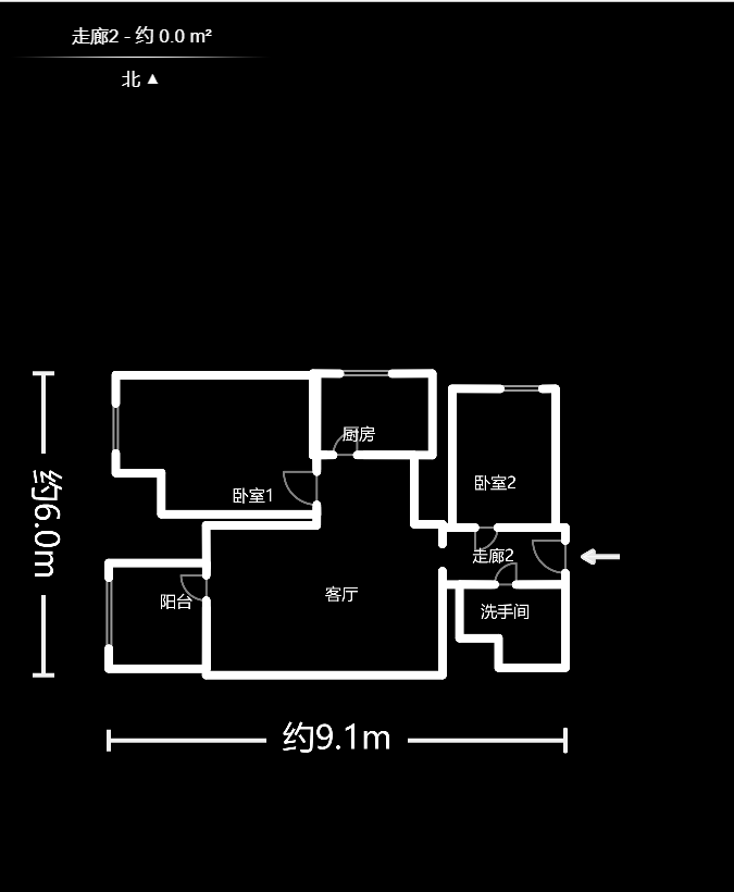 中建木莲工社  2室1厅1卫    60.0万户型图
