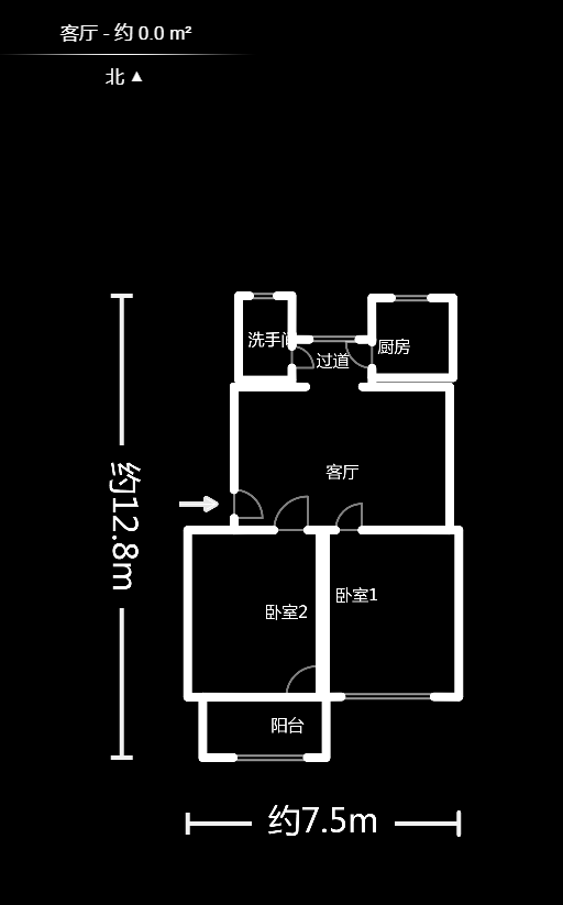 金地社区  2室1厅1卫    62.69万户型图