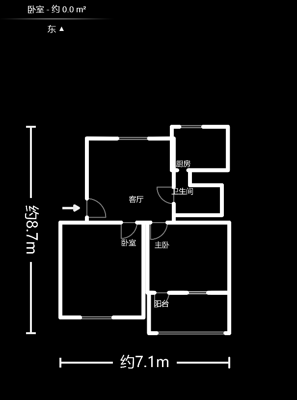 矿山研究院  2室1厅1卫   50.00万户型图