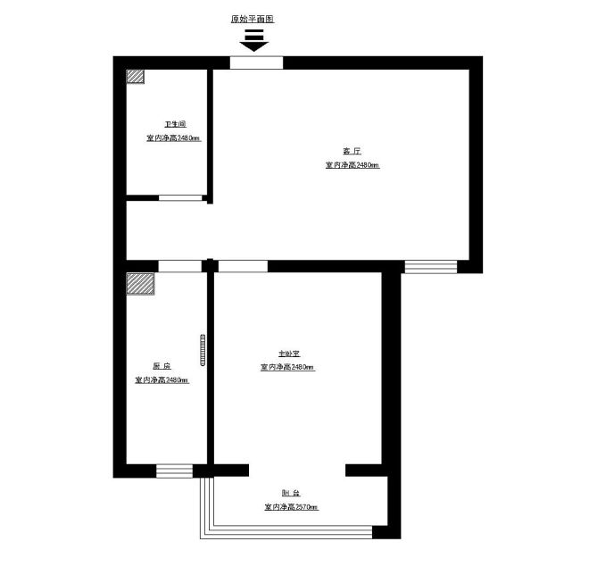 保利中央公馆  3室2厅1卫   128.00万户型图