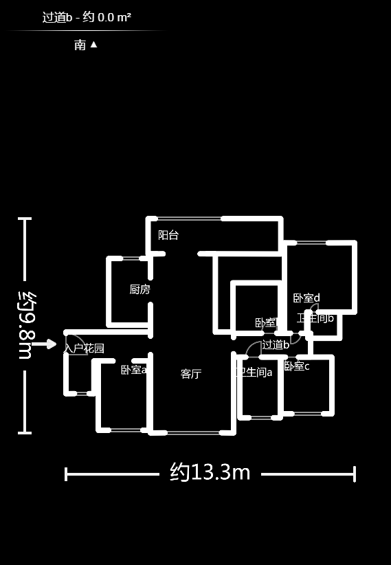 黑金时代广场  4室2厅2卫    80.0万户型图