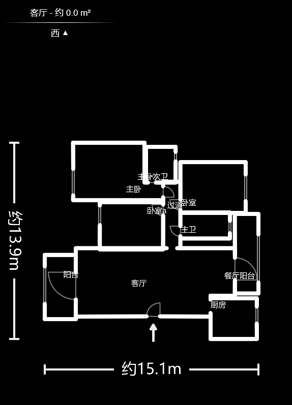 山水湾  3室2厅1卫   105.00万户型图