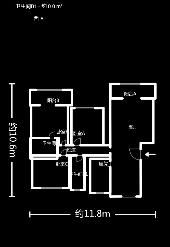 华银天际  3室2厅2卫   142.00万户型图