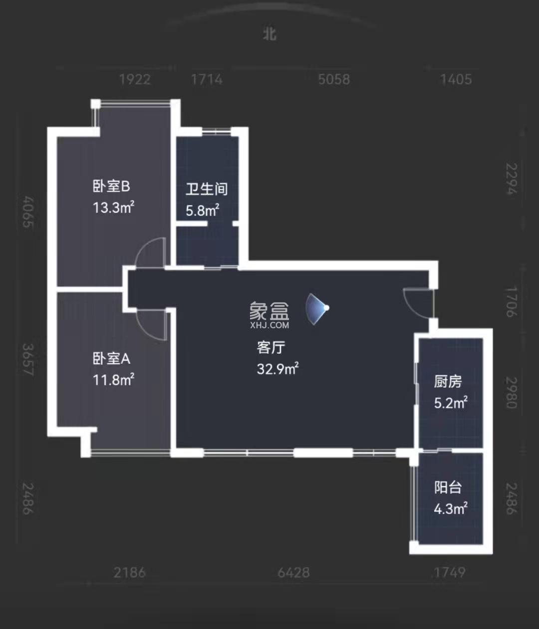 华城国际  2室2厅1卫   160.00万户型图