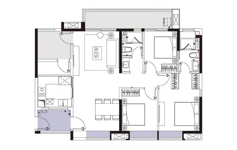 恒大绿洲 3室2厅1卫 2100.0元/月 恒大绿洲 3室2厅1卫 2100.0元/月户型图