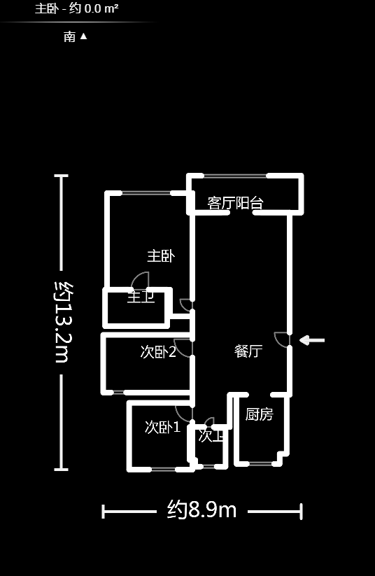 桔洲新苑（观沙岭）  3室2厅2卫    75.36万户型图