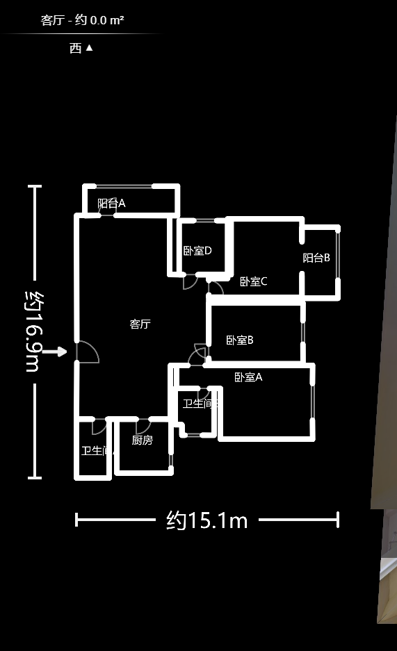 天心華庭  4室2廳2衛(wèi)    155.0萬戶型圖
