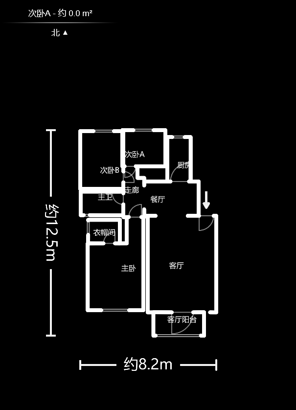 柠檬丽都  3室2厅2卫    96.8万户型图