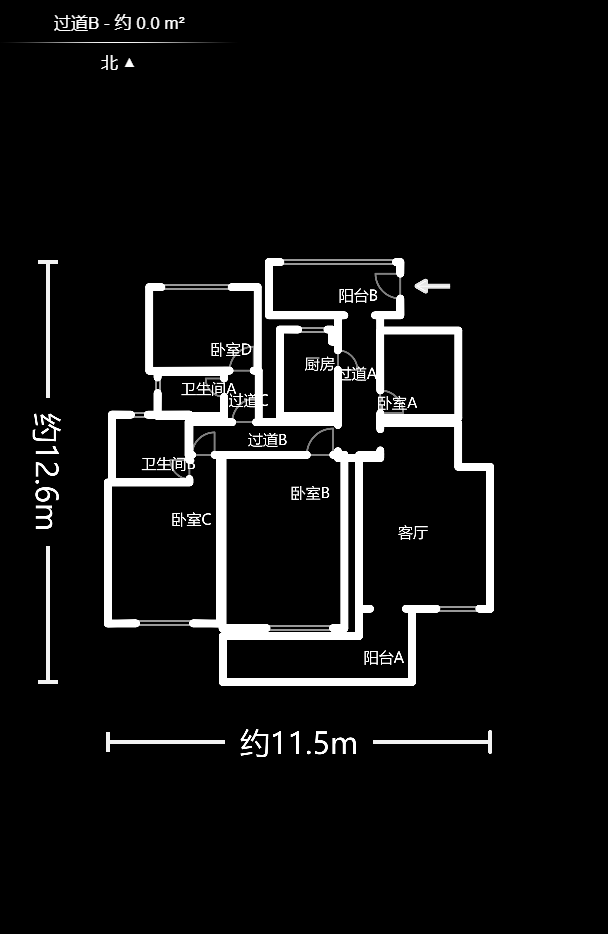 华银天际  4室2厅2卫   135.60万户型图