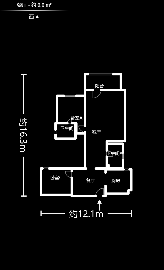 景泰雅苑（景江融城）  3室2厅1卫   140.00万户型图