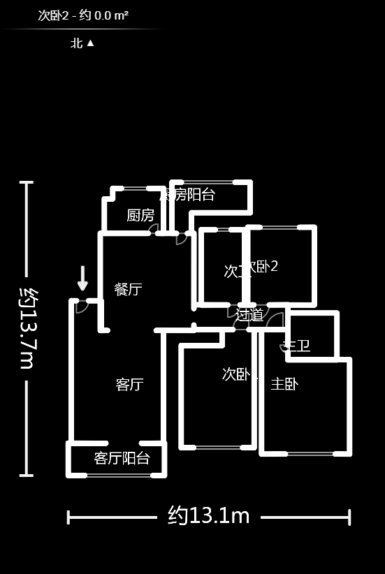 西城龍庭  3室2廳2衛(wèi)    129.9萬戶型圖