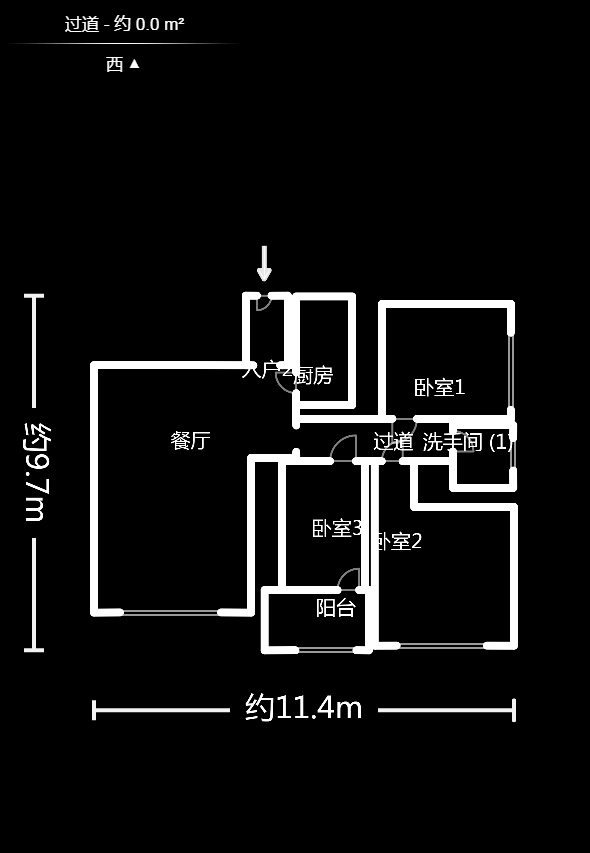 融橙上品  3室2厅1卫   73.10万户型图