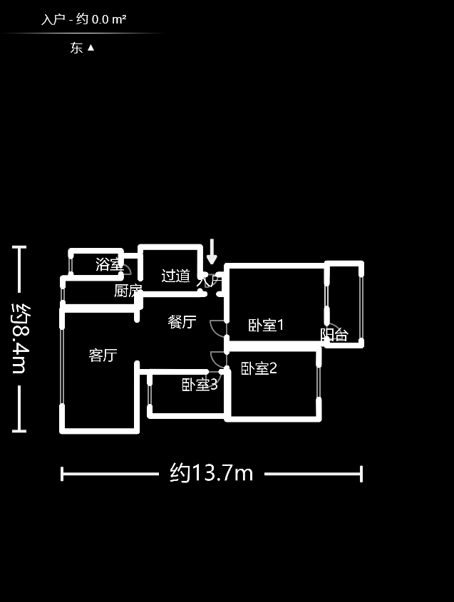 省水院宿舍  3室2厅1卫   72.00万户型图