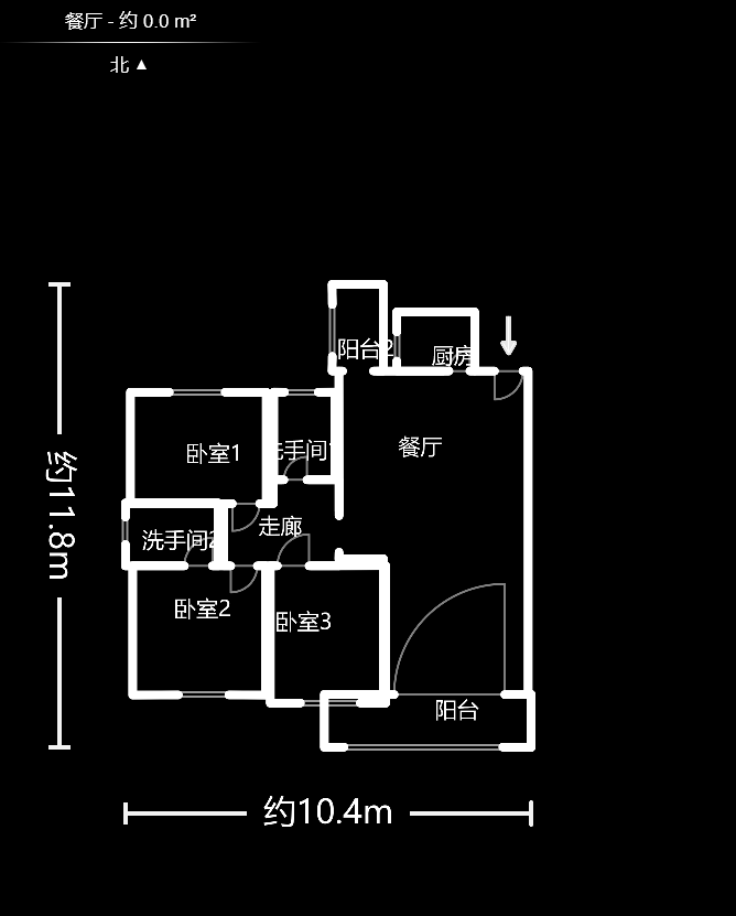 兰景花园  3室2厅1卫    78.0万户型图