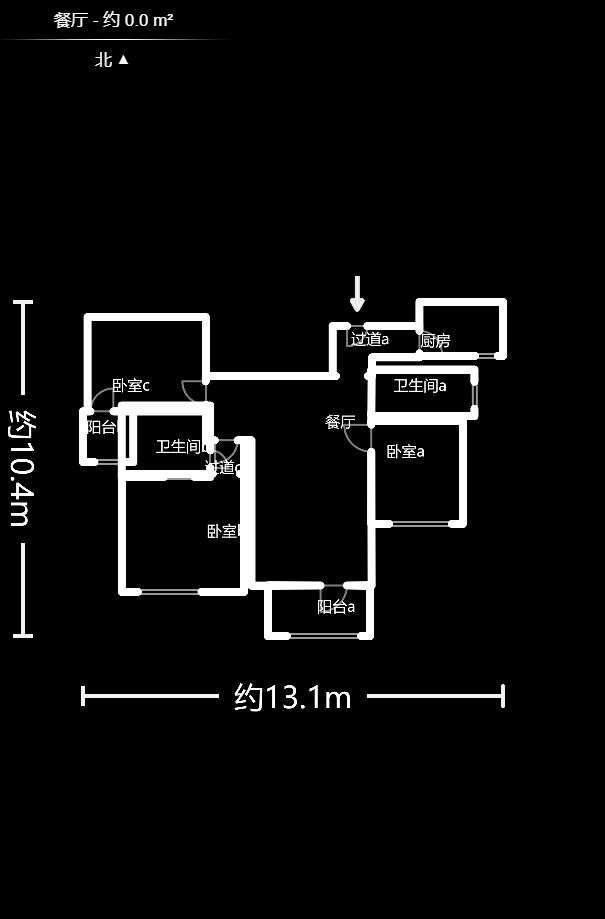 佳天名苑  3室2厅2卫   87.80万户型图