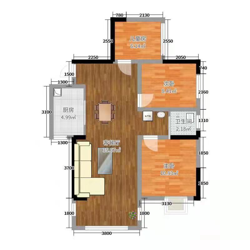 香格里拉 3室2厅1卫 1900.0元/月 香格里拉 3室2厅1卫 1900.0元/月户型图