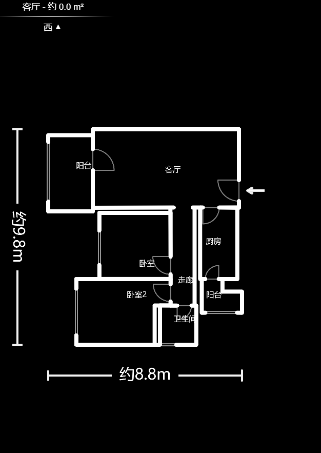 康桥长郡 2室2厅1卫 52.0万 康桥长郡 2室2厅1卫 52.0万户型图