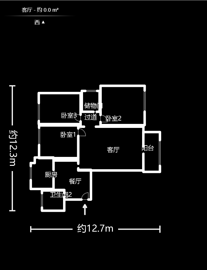 湘江世纪城达江苑  3室2厅2卫   112.00万户型图