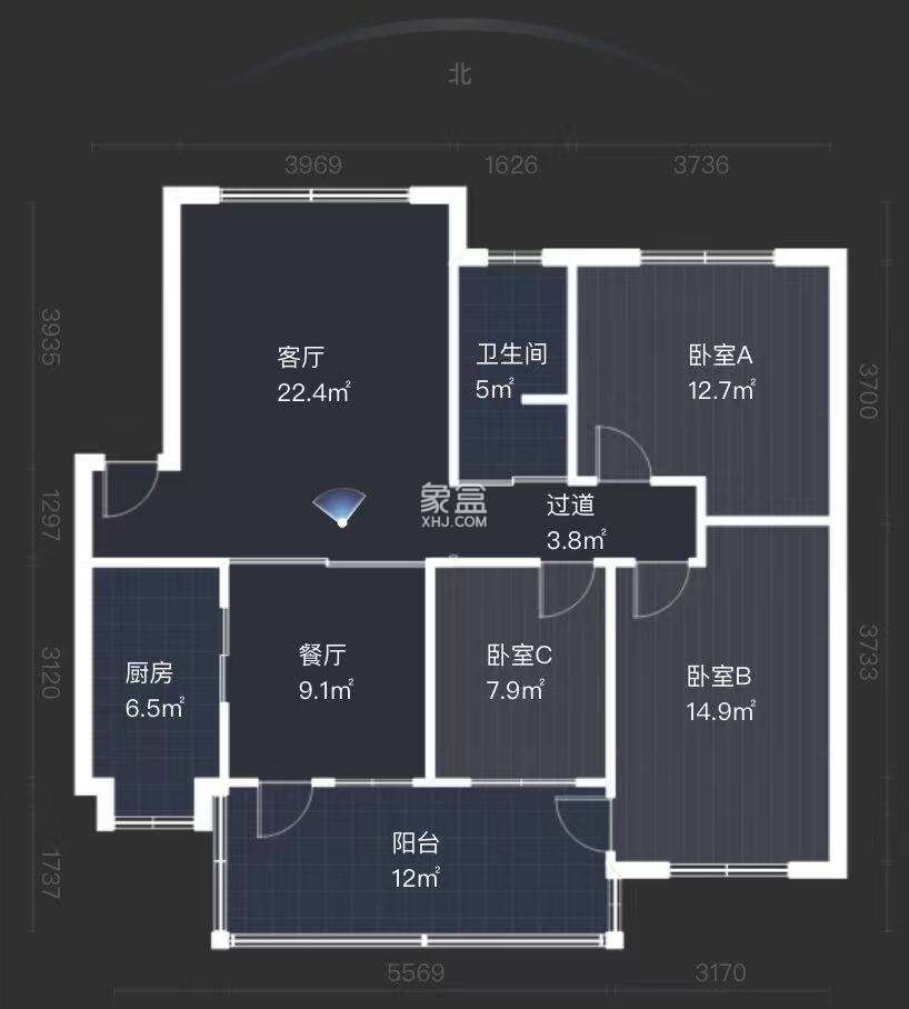 珠江花园  3室2厅1卫   68.00万客厅