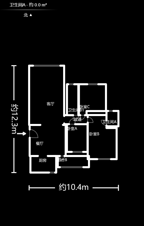 鑫天山水洲城  3室2厅2卫    145.0万户型图