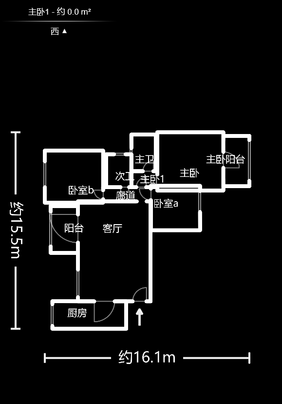 麓山润城  3室2厅2卫   80.00万户型图