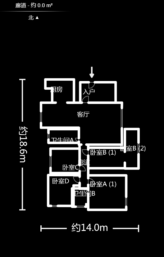 金域南外滩（望江佳园）  4室2厅2卫    245.0万户型图