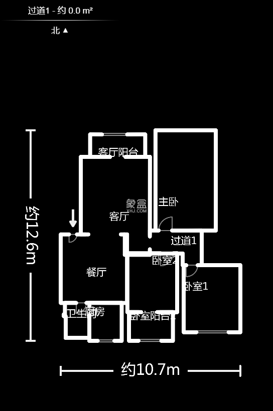 金帆江滨玫瑰园  3室2厅2卫    110.0万户型图