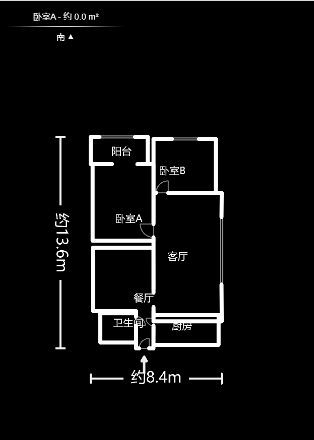 农业银行宿舍（燕子岭）  2室2厅1卫    65.0万户型图