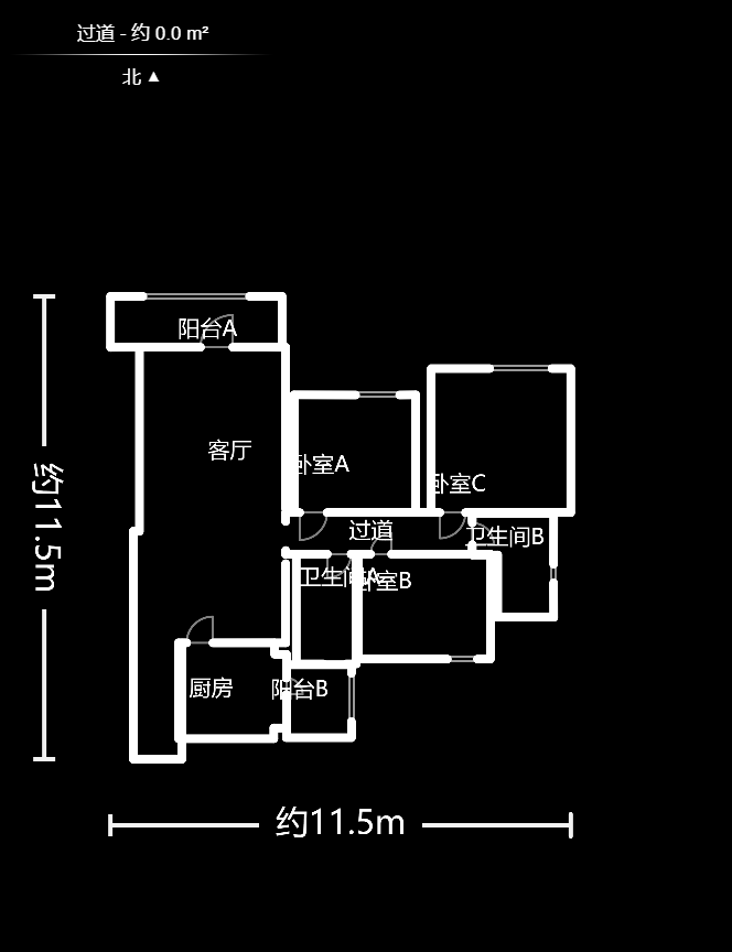 新城新世界一二三期  3室2厅2卫    143.8万户型图