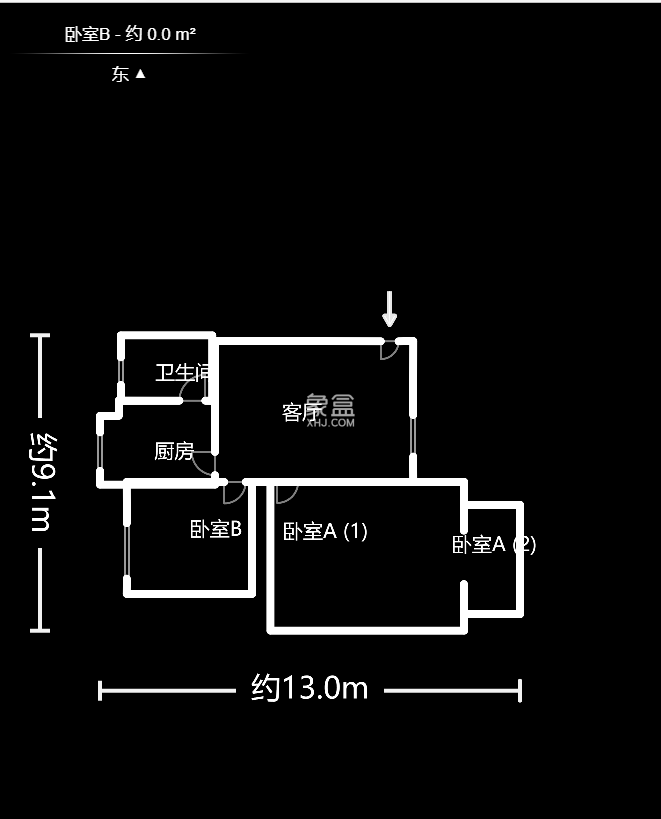 木材厂宿舍（南湖医院对面） 2室1厅1厨1卫 52.00万户型图