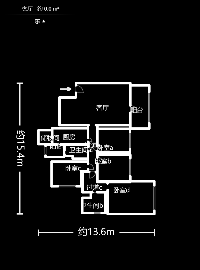 恒大城  4室2厅2卫   115.00万户型图