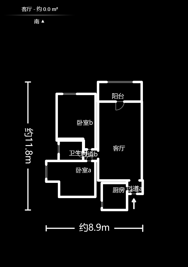 恒生碧水龙庭  2室2厅1卫   75.00万户型图